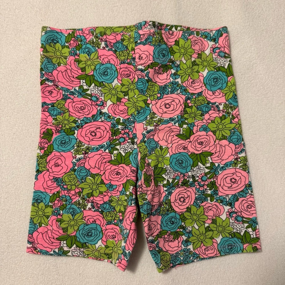 Isaac Mizrahi Girls Size 6 Pink and Green Floral Shorts